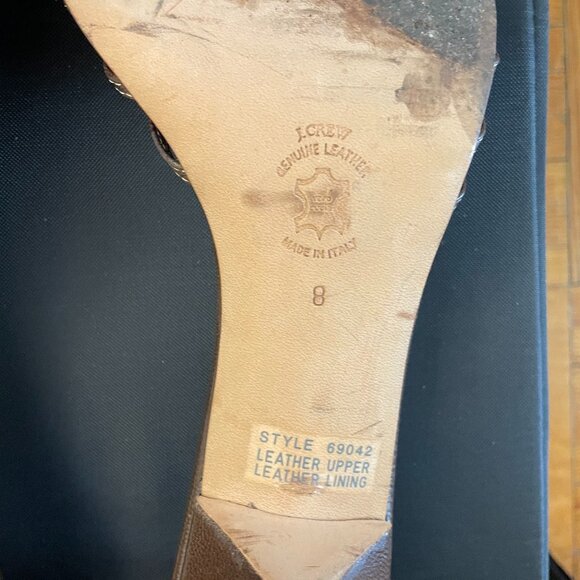 J. Crew Brown Leather Strappy Sandal Heels- Size 8 - Picture 7 of 8